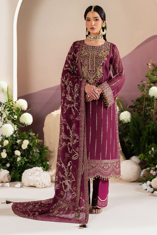 Alizeh | Handcrafted Eid Edit 25 | AF-HM-4034-Dusk XS Fuchsia Chiffon