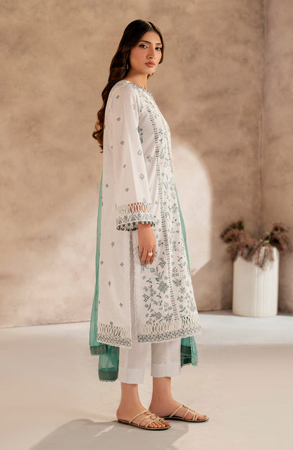 Zarif | Summer Lawn 25 | UNST-LWN-05 SEMIL S White Chikankari Lawn