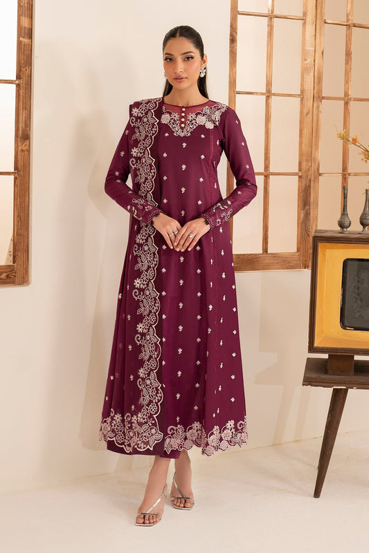 Zarif | Lamhay Luxury Eid Lawn 25 | 08 TEHMEEN XS Berry Lawn