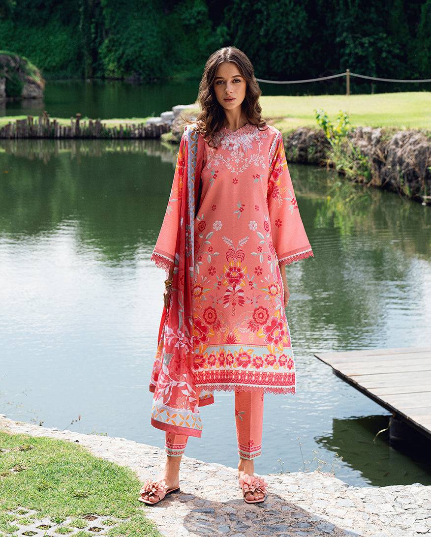 Roheenaz | Garden Veal Printed Lawn 25 | Berry Glint - Pakistani Designer Dress - by Roheenaz | Type: Ladies Clothes - 100% Original at Saira Sultan