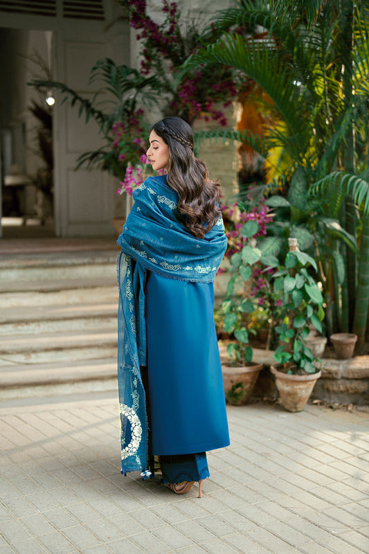 Qalamkar | Luxury Lawn Eid Edit | SB-11 Noray XS Blue Lawn