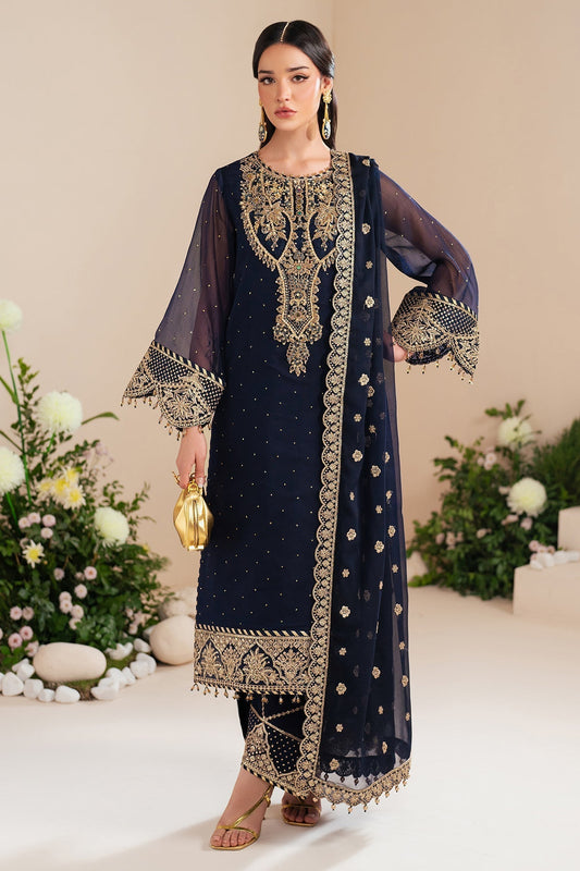 Alizeh | Handcrafted Eid Edit 25 | AF-HM-4037-Erina XS Midnight Blue Chiffon