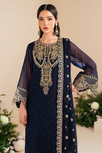 Alizeh | Handcrafted Eid Edit 25 | AF-HM-4037-Erina XL Midnight Blue Chiffon