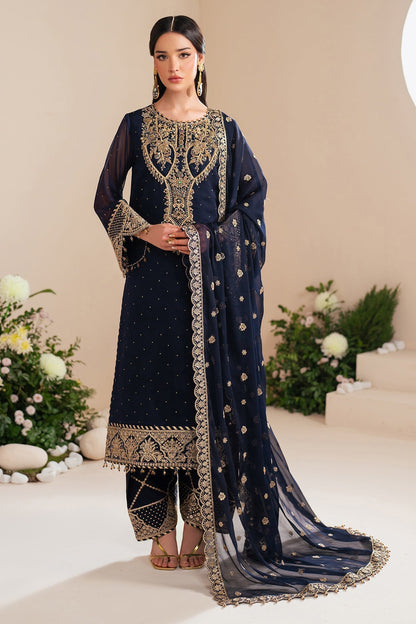 Alizeh | Handcrafted Eid Edit 25 | AF-HM-4037-Erina L Midnight Blue Chiffon