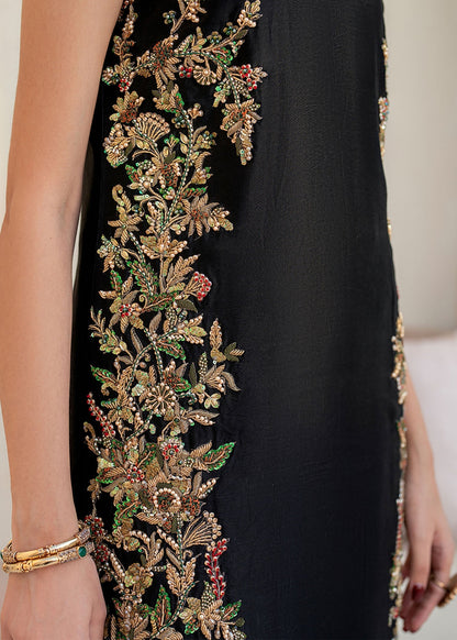 Dastoor | Maahi Luxury Pret 25 | Liyana L Black Tissue Silk