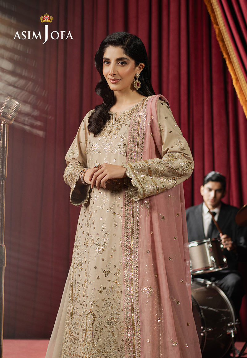 Asim Jofa | Premium Festive | AJPF-24 M Beige Spun Raw Silk