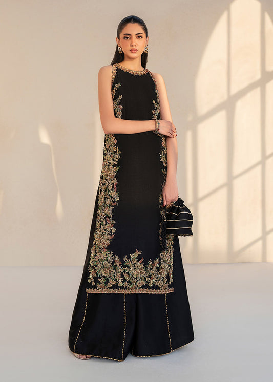 Dastoor | Maahi Luxury Pret 25 | Liyana XS Black Tissue Silk