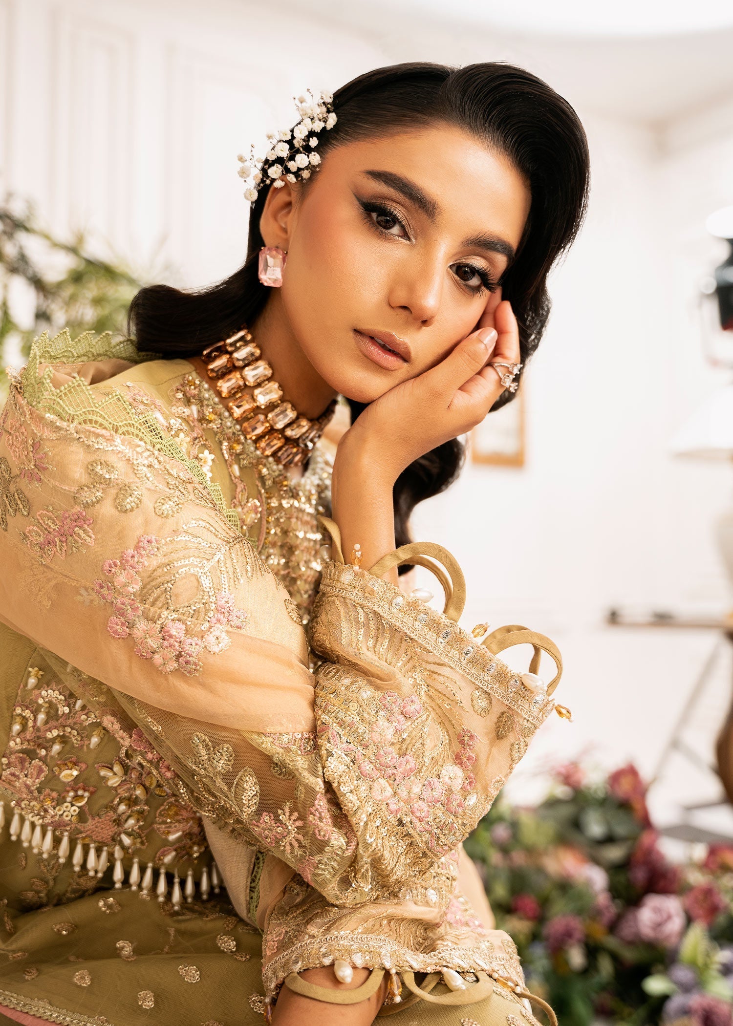 Inayat | Festive Formals | BREWING-MATCHA - Pakistani Designer Dress - by Inayat - Type : Ladies Clothes - 100% Original at Saira Sultan