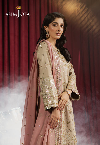 Asim Jofa | Premium Festive | AJPF-24 L Beige Spun Raw Silk