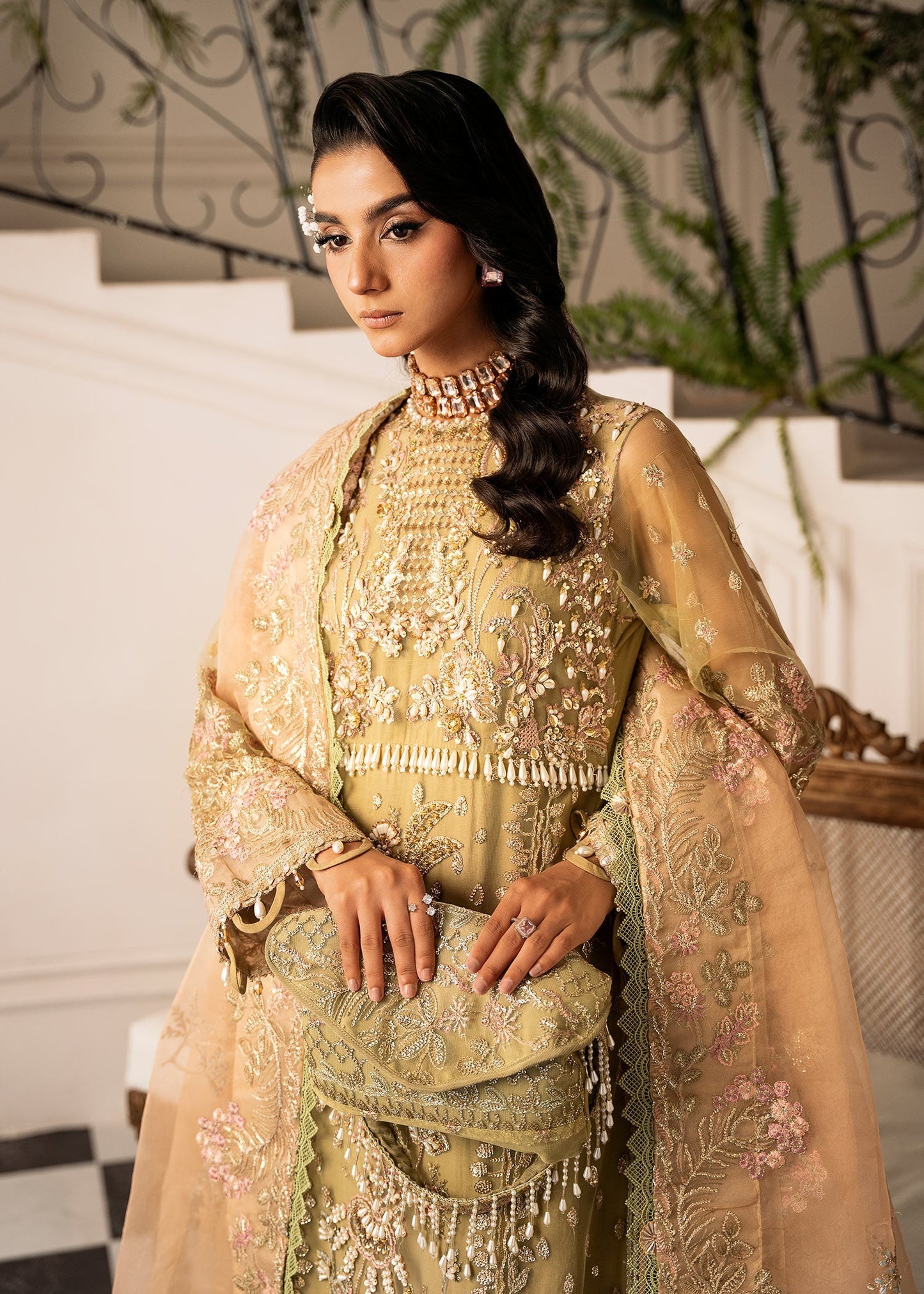 Inayat | Festive Formals | BREWING-MATCHA - Pakistani Designer Dress - by Inayat - Type : Ladies Clothes - 100% Original at Saira Sultan