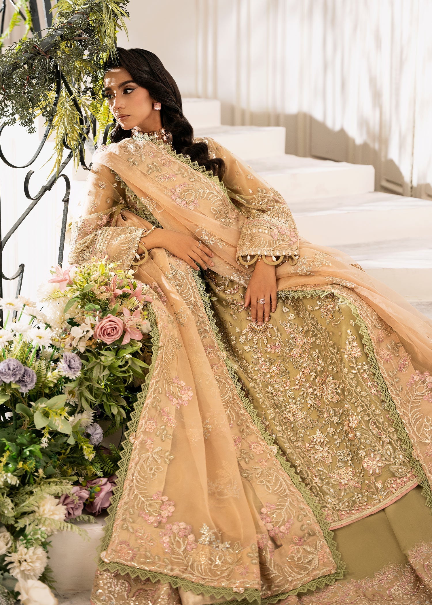 Inayat | Festive Formals | BREWING-MATCHA - Pakistani Designer Dress - by Inayat - Type : Ladies Clothes - 100% Original at Saira Sultan
