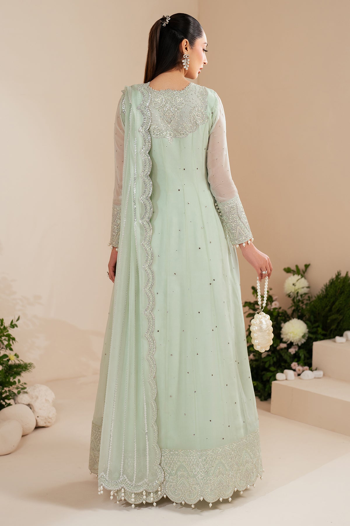 Alizeh | Handcrafted Eid Edit 25 | AF-HM-4035-Rimel S Mint Chiffon