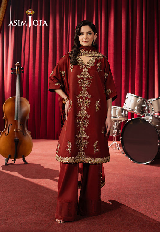 Asim Jofa | Premium Festive | AJPF-12 XS Rust Silk