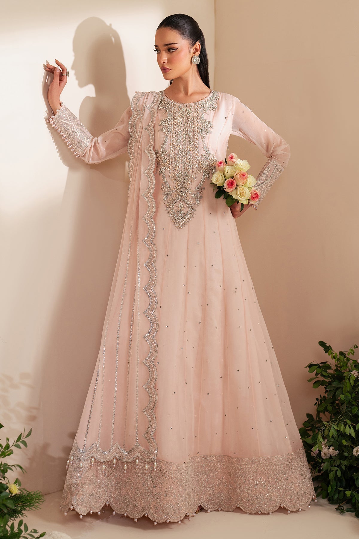 Alizeh | Handcrafted Eid Edit 25 | AF-HM-4036-Dazzle XL Light Pink Chiffon
