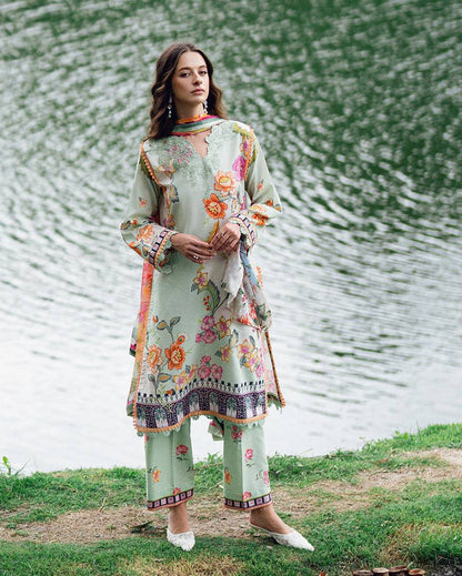 Roheenaz | Garden Veal Printed Lawn 25 | Crimson Whisper - Pakistani Designer Dress - by Roheenaz | Type: Ladies Clothes - 100% Original at Saira Sultan