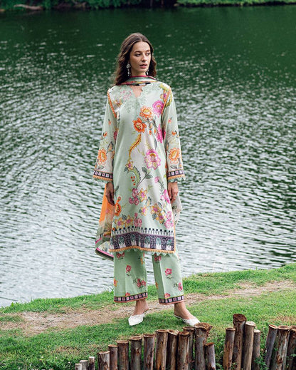 Roheenaz | Garden Veal Printed Lawn 25 | Crimson Whisper - Pakistani Designer Dress - by Roheenaz | Type: Ladies Clothes - 100% Original at Saira Sultan