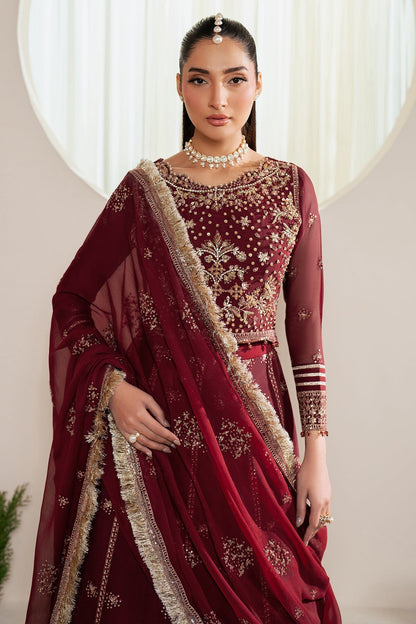 Alizeh | Handcrafted Eid Edit 25 | AF-HM-4029-Empress M Maroon Chiffon