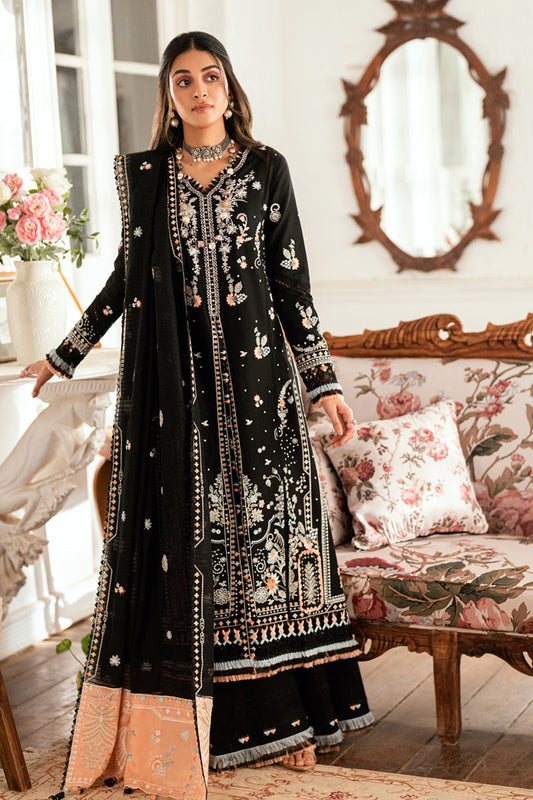 Qalamkar | Luxury Lawn Eid Edit | SB-03 Misha XS Black Lawn