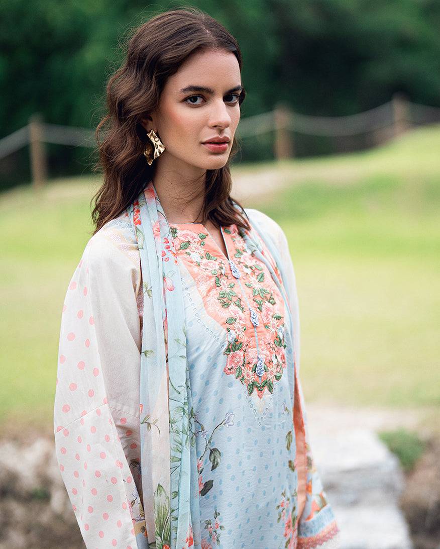 Roheenaz | Garden Veal Printed Lawn 25 | Cloudberey glaze - Pakistani Designer Dress - by Roheenaz | Type: Ladies Clothes - 100% Original at Saira Sultan