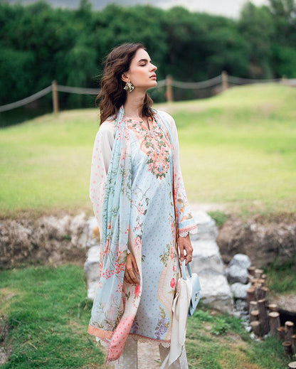 Roheenaz | Garden Veal Printed Lawn 25 | Cloudberey glaze - Pakistani Designer Dress - by Roheenaz | Type: Ladies Clothes - 100% Original at Saira Sultan