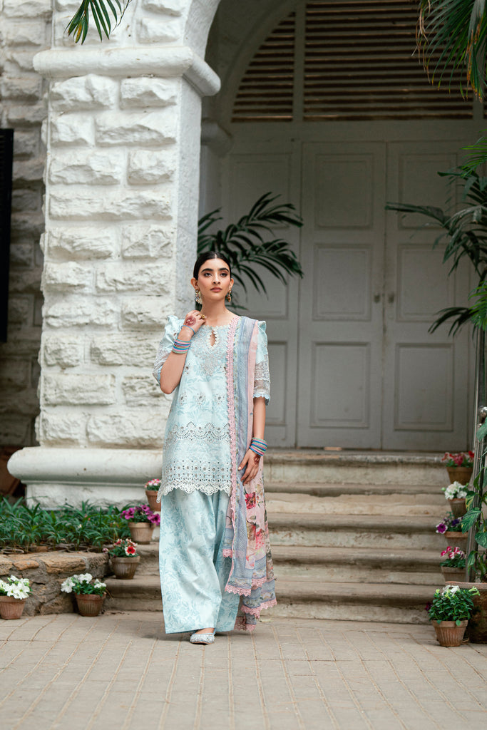 Florent | Eid Edits Luxury Lawn | FEE-7 XS Ice Blue Lawn
