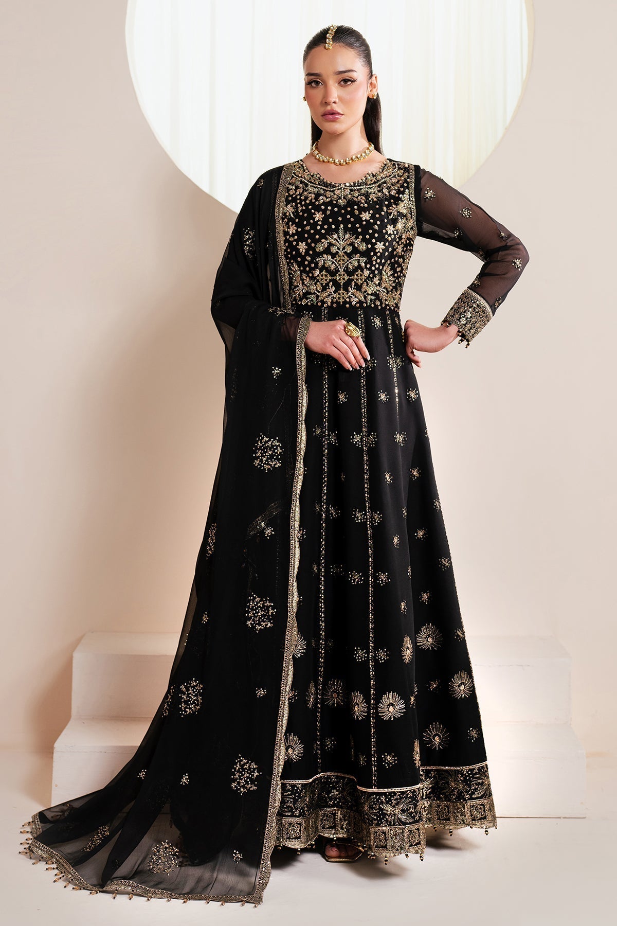 Alizeh | Handcrafted Eid Edit 25 | AF-HM-4030-Noir L Black Chiffon
