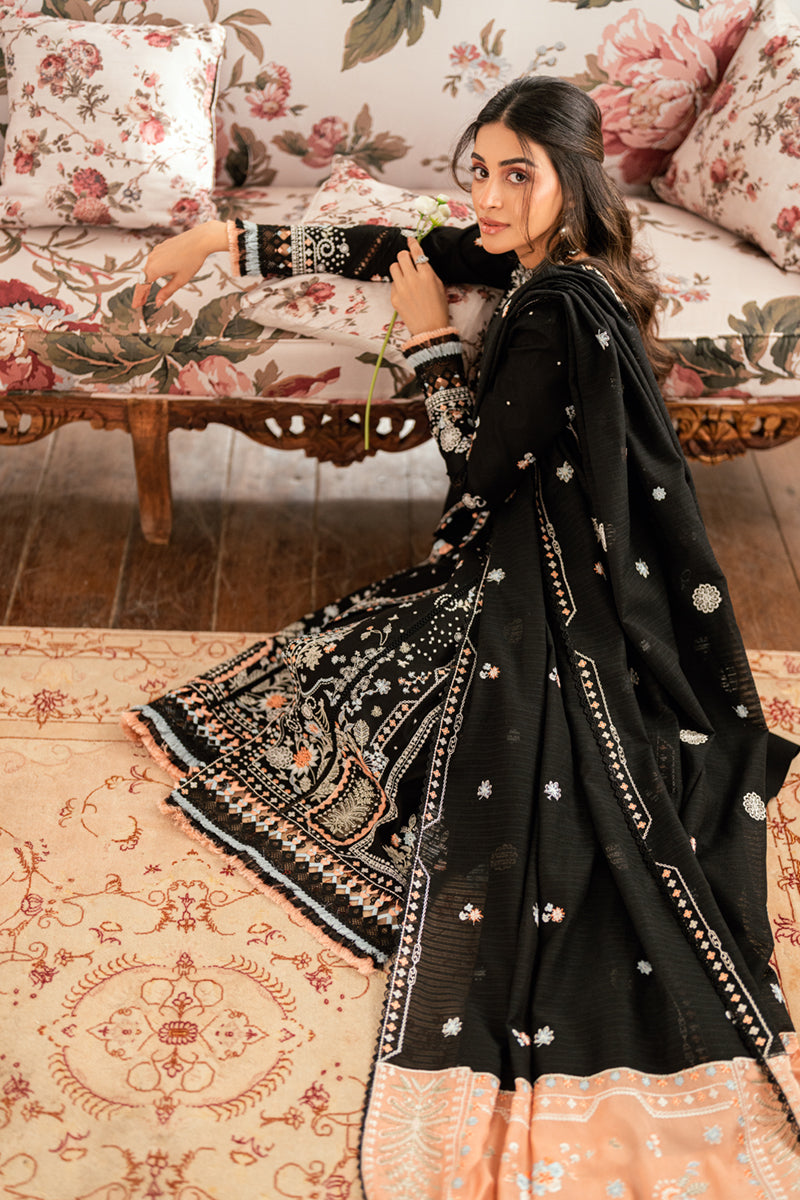 Qalamkar | Luxury Lawn Eid Edit | SB-03 Misha XL Black Lawn