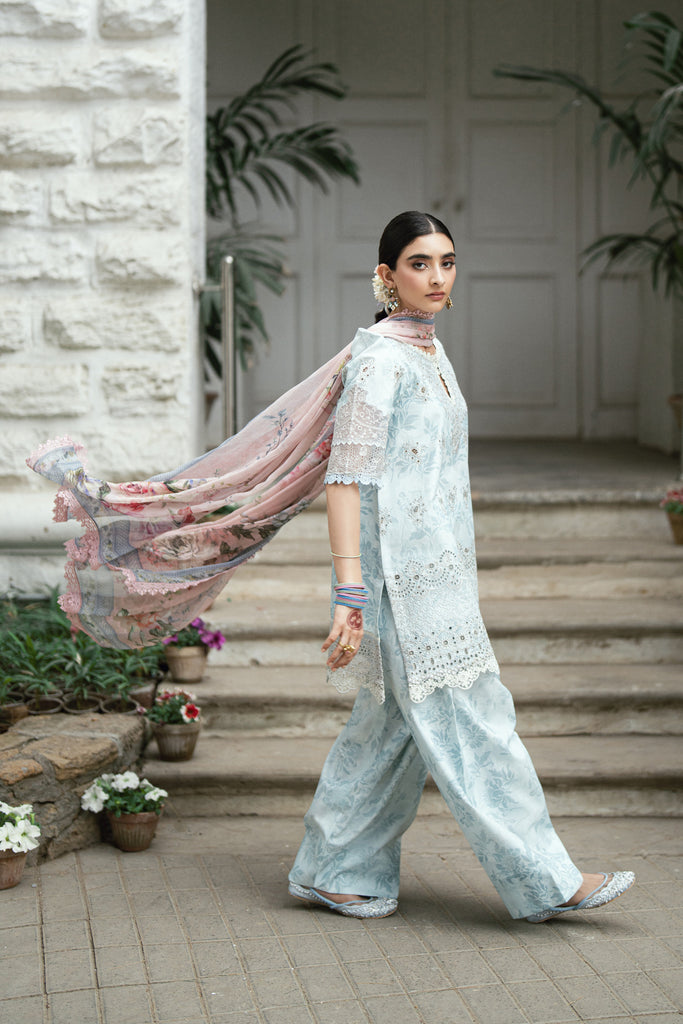 Florent | Eid Edits Luxury Lawn | FEE-7 M Ice Blue Lawn