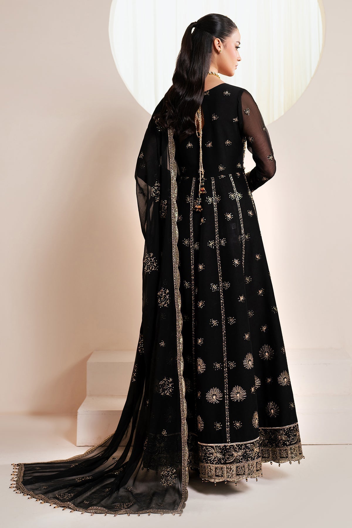 Alizeh | Handcrafted Eid Edit 25 | AF-HM-4030-Noir S Black Chiffon