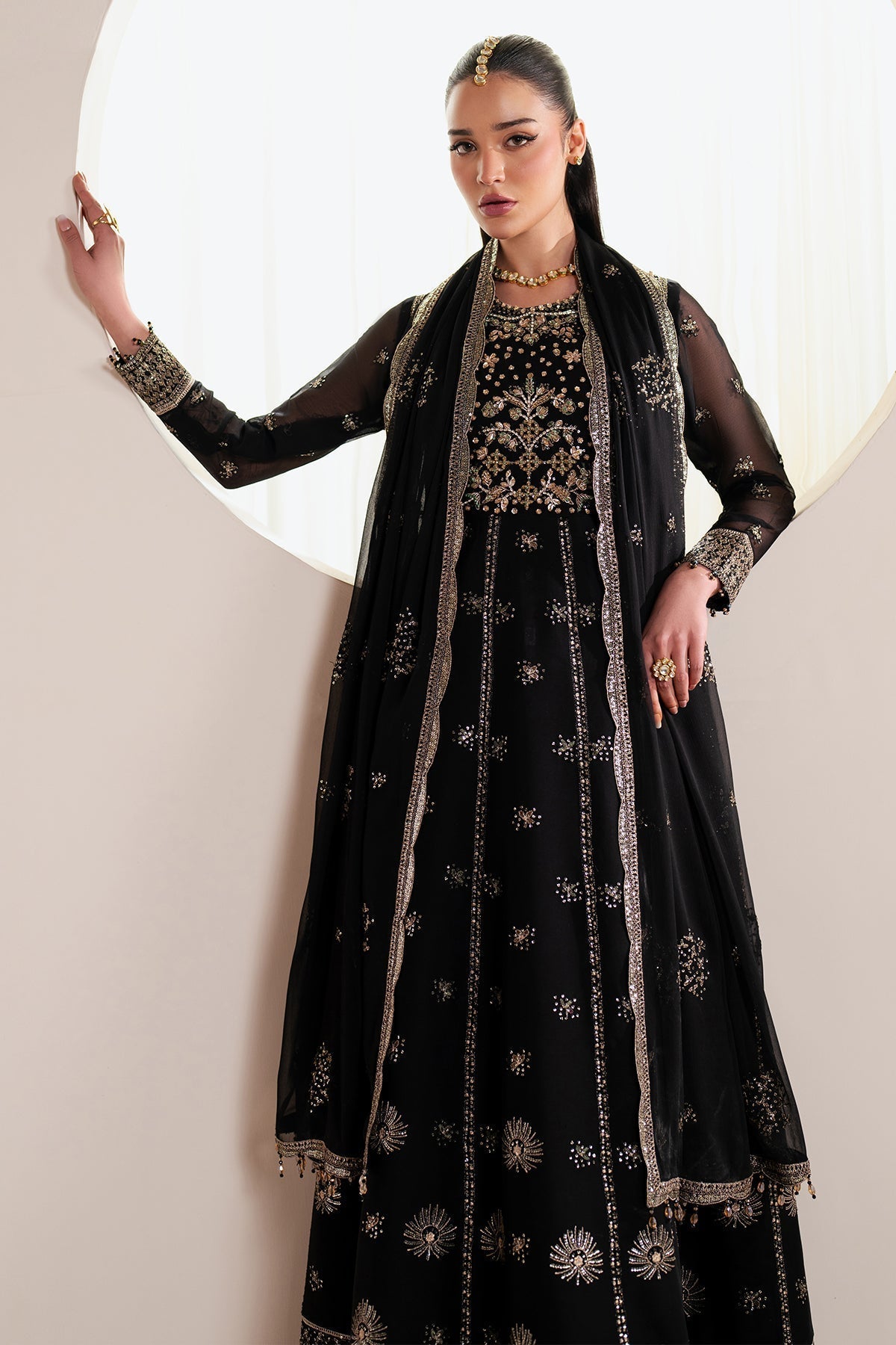 Alizeh | Handcrafted Eid Edit 25 | AF-HM-4030-Noir M Black Chiffon
