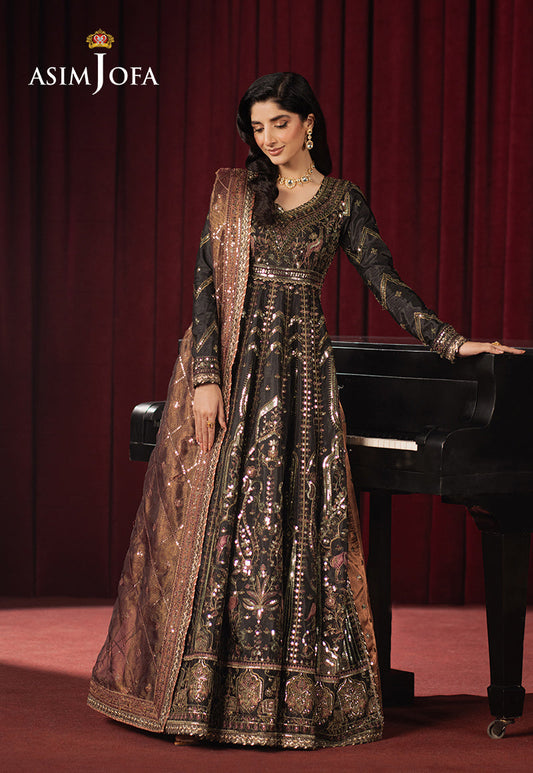 Asim Jofa | Premium Festive | AJPF-38 XS Black Shimmer Silk