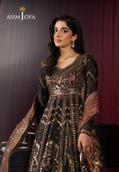 Asim Jofa | Premium Festive | AJPF-38 M Black Shimmer Silk