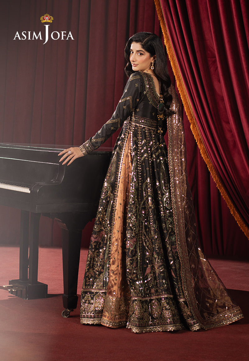 Asim Jofa | Premium Festive | AJPF-38 S Black Shimmer Silk