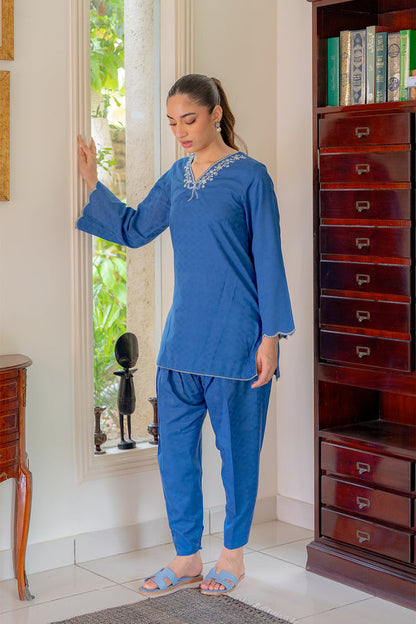 Sahar | Pre Essential Emb Edit | Indigo Edge - Pakistani Designer Dress - by Sahar - Type : Ladies Clothes - 100% Original at Saira Sultan