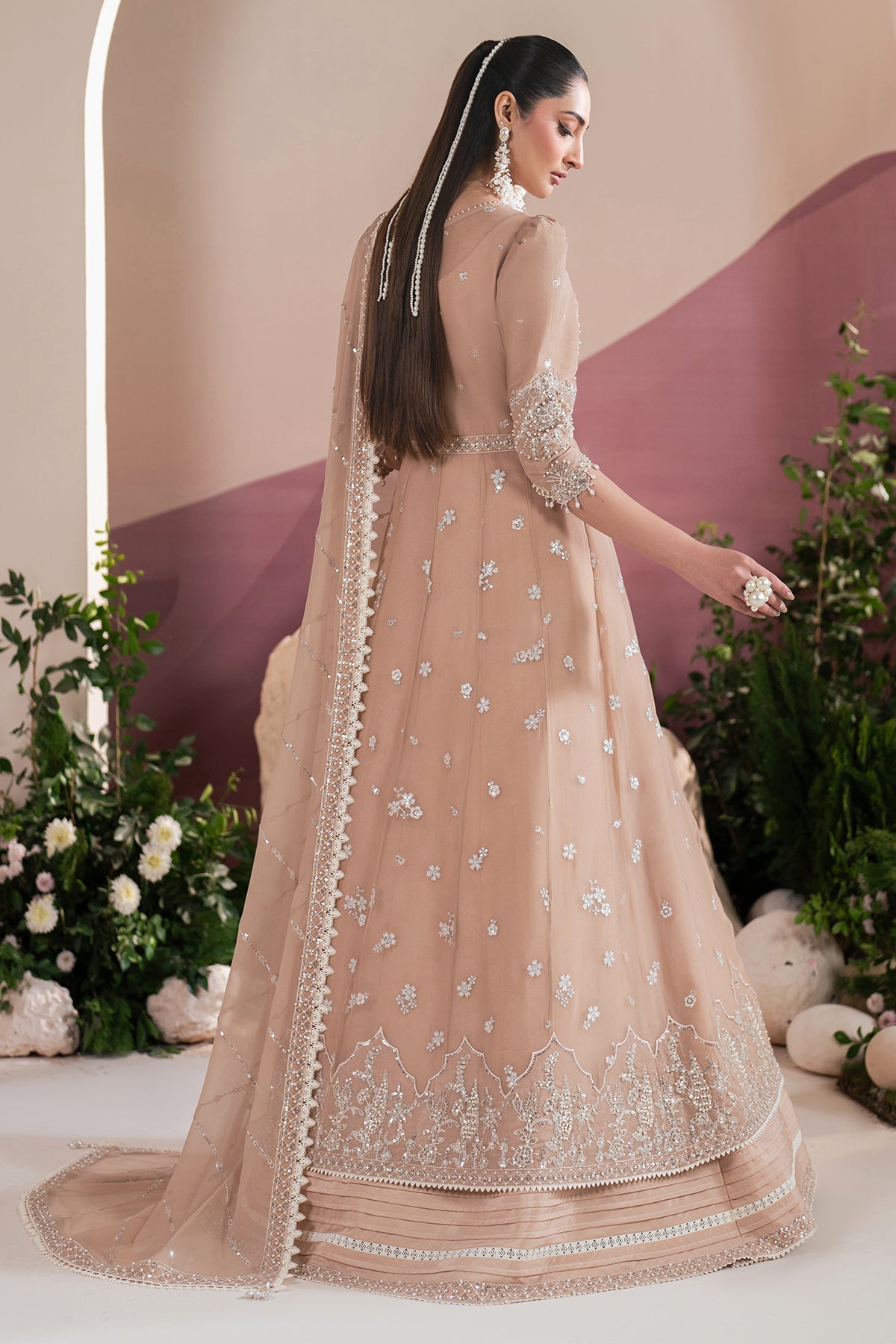 Alizeh | Handcrafted Eid Edit 25 | AF-HM-4039-Sakura S Powder Peach Chiffon