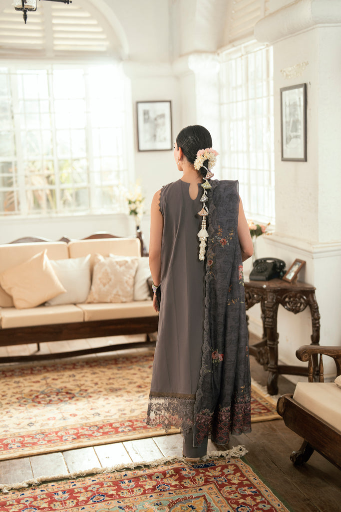 Florent | Eid Edits Luxury Lawn | FEE-4A S Gray Lawn