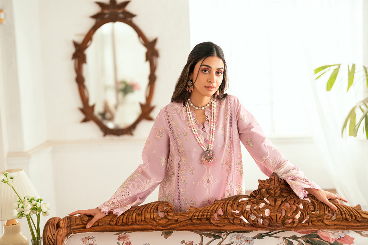 Qalamkar | Luxury Lawn Eid Edit | SB-06 Komal XL Soft Lilac Lawn