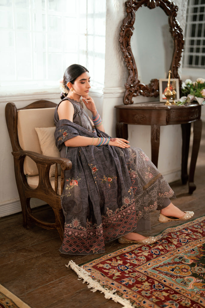 Florent | Eid Edits Luxury Lawn | FEE-4A XL Gray Lawn