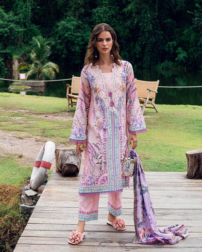 Roheenaz | Garden Veal Printed Lawn 25 |Lilac Dust - Pakistani Designer Dress - by Roheenaz | Type: Ladies Clothes - 100% Original at Saira Sultan