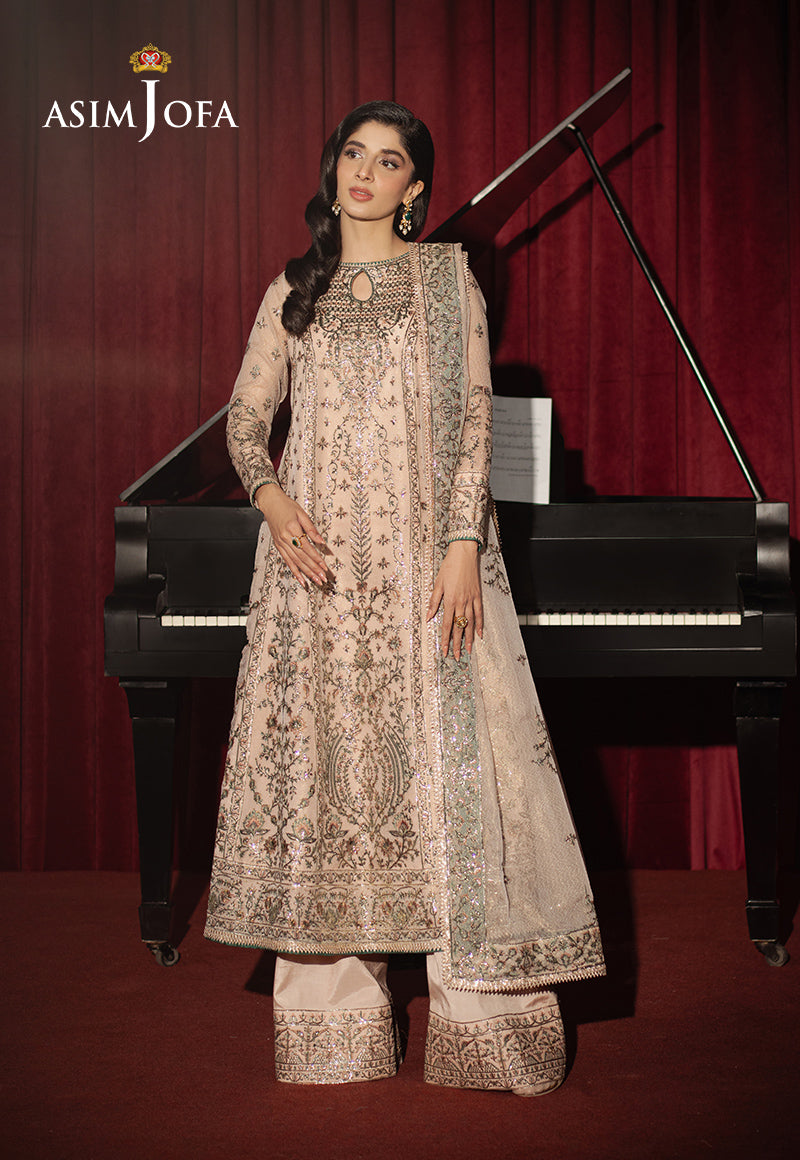 Asim Jofa | Premium Festive | AJPF-33 XS Beige Zari Net