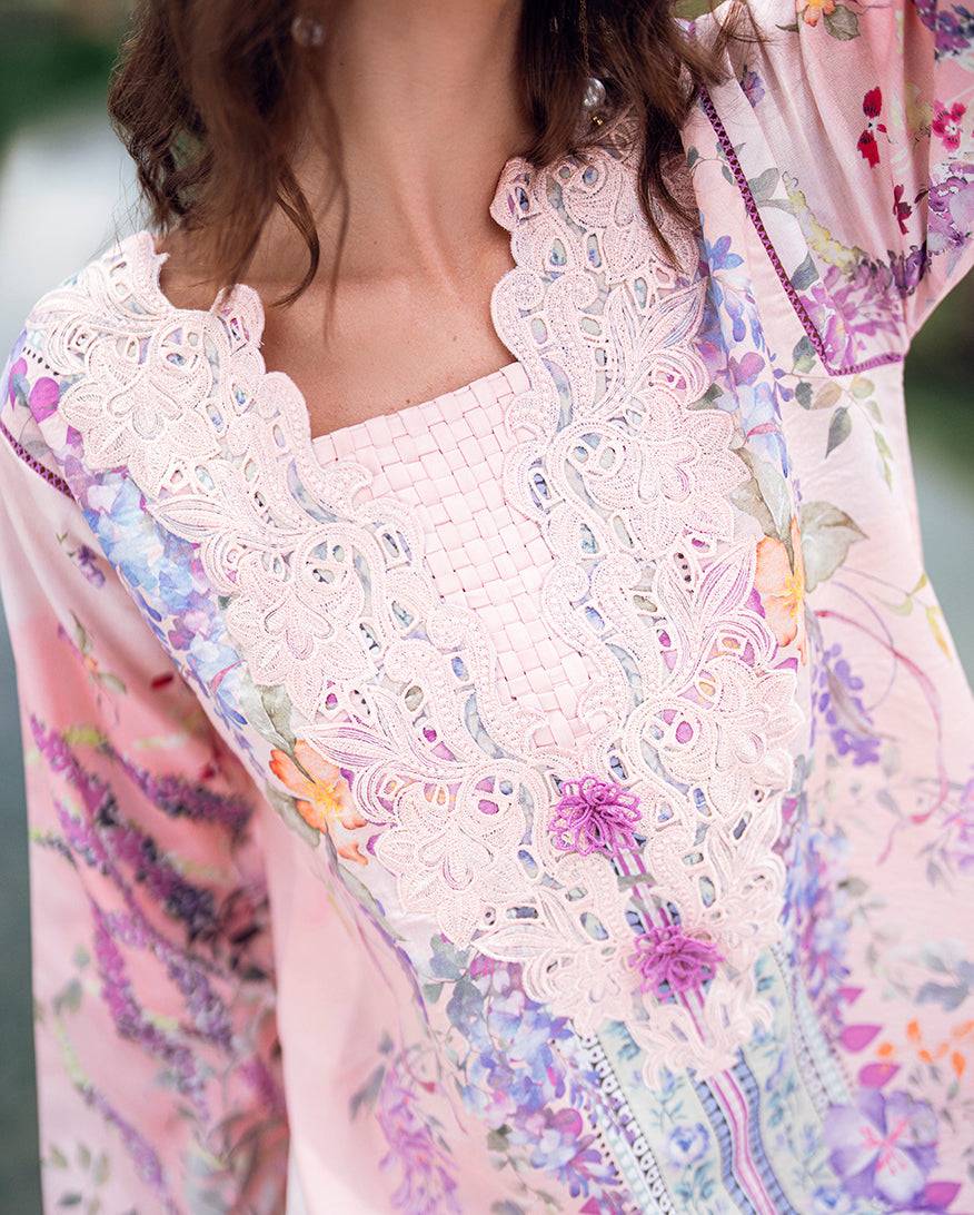 Roheenaz | Garden Veal Printed Lawn 25 |Lilac Dust - Pakistani Designer Dress - by Roheenaz | Type: Ladies Clothes - 100% Original at Saira Sultan