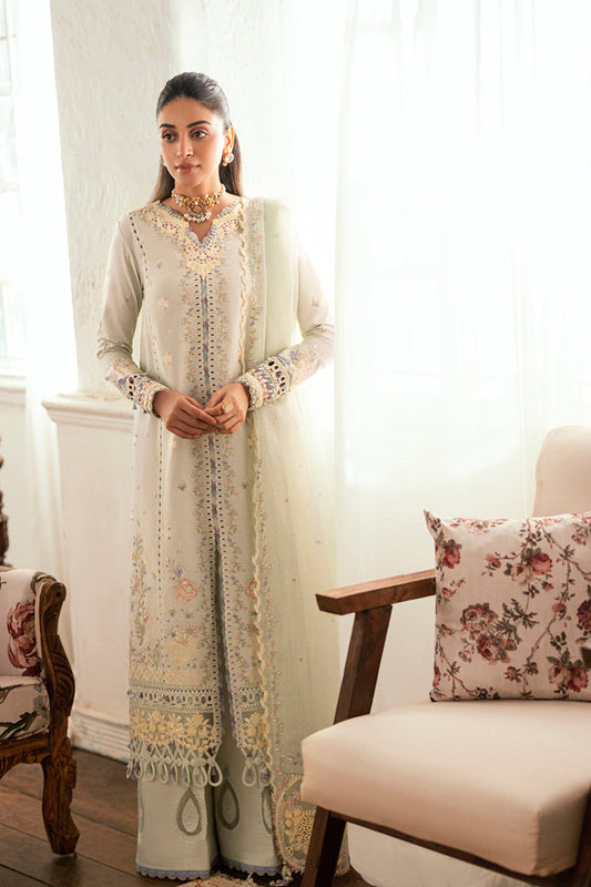 Qalamkar | Luxury Lawn Eid Edit | SB-08 Rimsha XS Lawn Gray