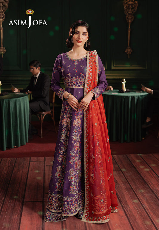 Asim Jofa | Premium Festive | AJPF-23 XS Dark Purple Silk lawn