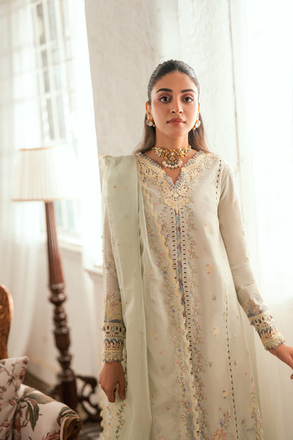 Qalamkar | Luxury Lawn Eid Edit | SB-08 Rimsha M Lawn Gray