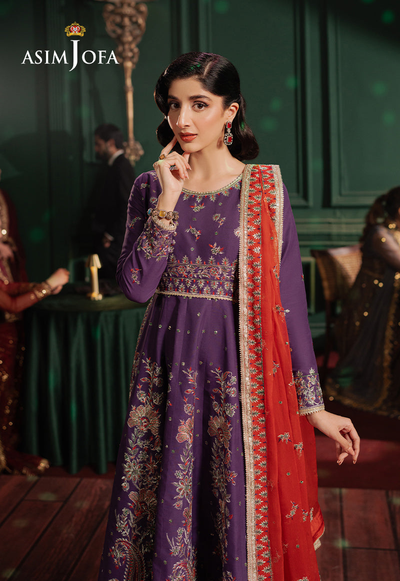 Asim Jofa | Premium Festive | AJPF-23 M Dark Purple Silk lawn