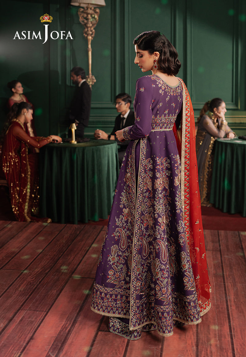 Asim Jofa | Premium Festive | AJPF-23 S Dark Purple Silk lawn