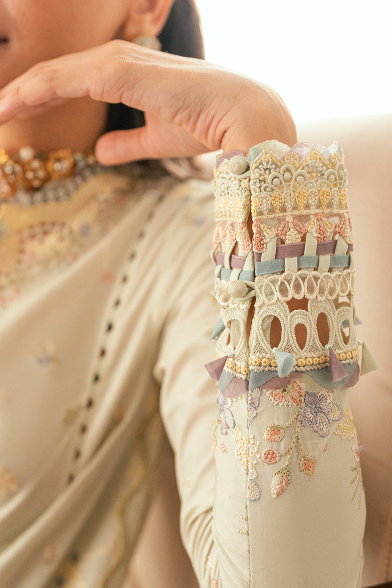 Qalamkar | Luxury Lawn Eid Edit | SB-08 Rimsha XL Lawn Gray