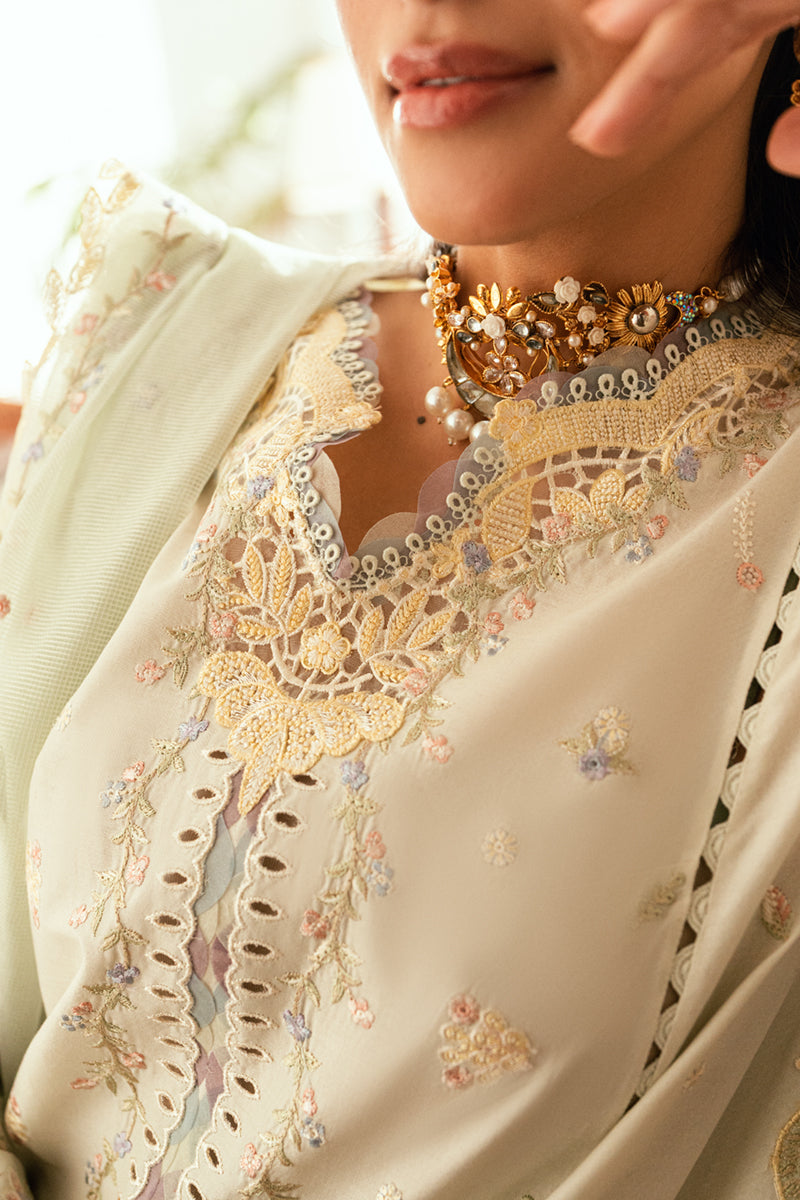Qalamkar | Luxury Lawn Eid Edit | SB-08 Rimsha L Lawn Gray