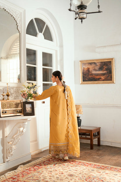Florent | Eid Edits Luxury Lawn | FEE-6B S Mustard Yellow Lawn