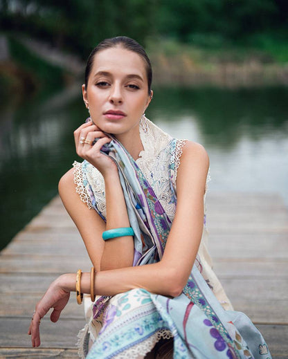 Roheenaz | Garden Veal Printed Lawn 25 | Bloom Glimmer - Pakistani Designer Dress - by Roheenaz | Type: Ladies Clothes - 100% Original at Saira Sultan